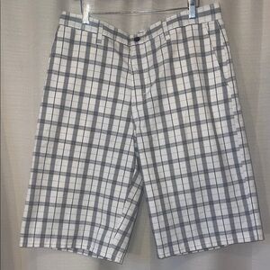 Dickies Men's Black and White Plaid Shorts